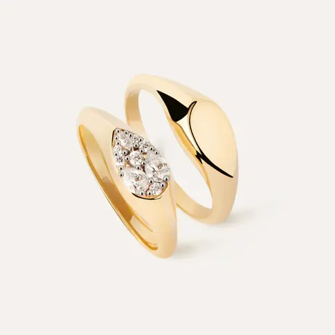 Elegant gold rings with cubic zirconia
