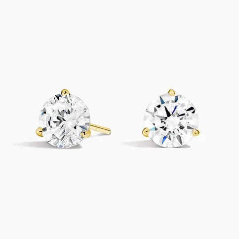 Elegant round solitaire diamond earrings