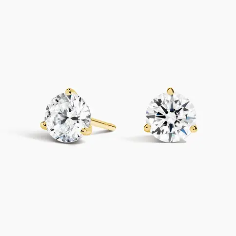 Elegant diamond earrings, gold setting