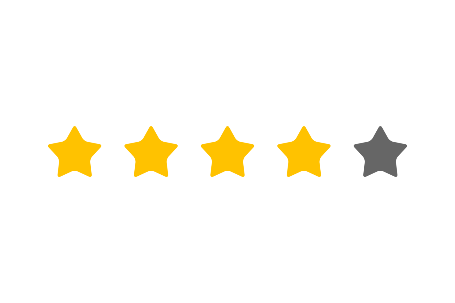 Four and a half yellow stars rating