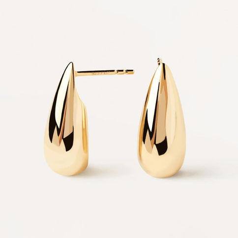Pair of gold teardrop earrings