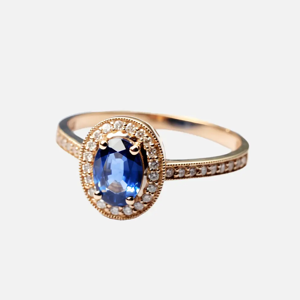 Oval sapphire and diamond ring
