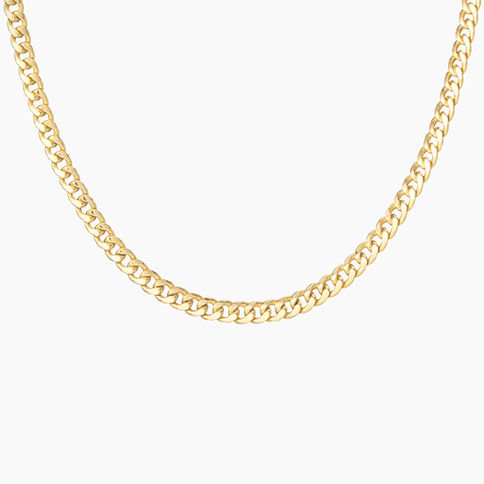Gold curb chain necklace