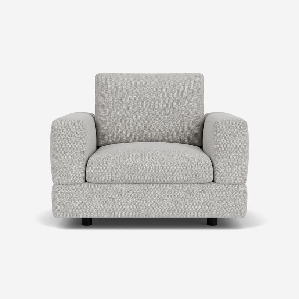 Light gray fabric armchair