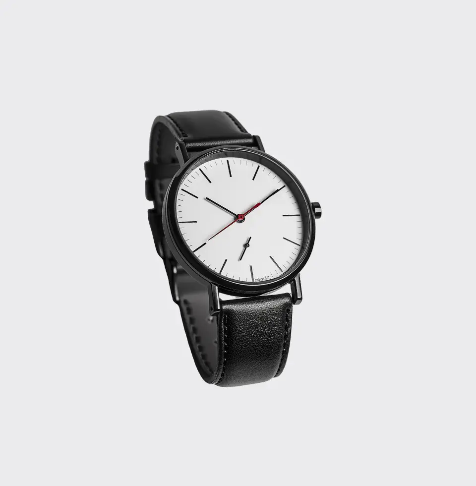 Black watch with white dial