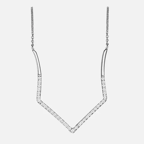 V-shaped necklace with cubic zirconia