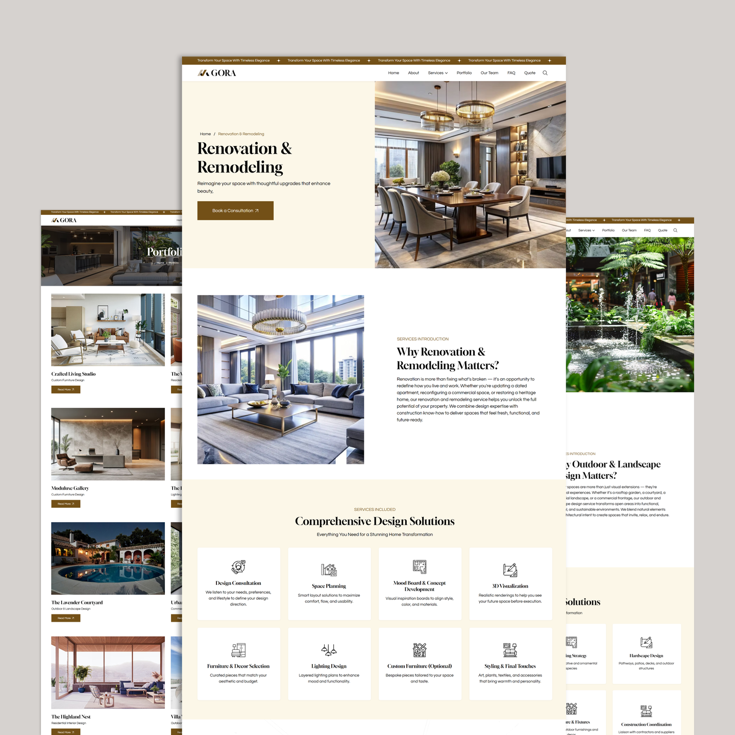 Gora Wix Template quote page with intuitive form for custom interior design consultations