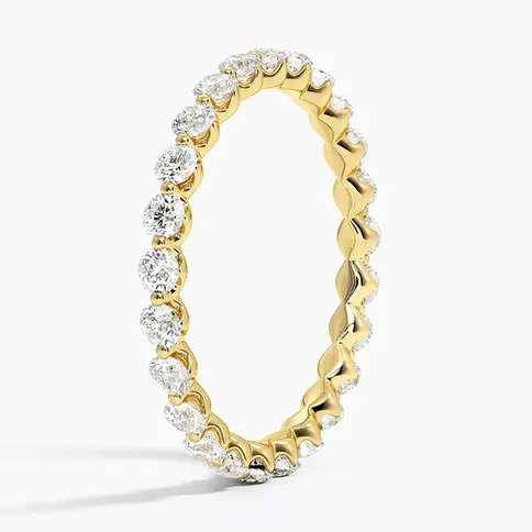 Elegant diamond eternity band in yellow gold