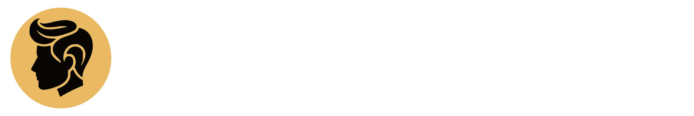 Hairline logo with stylized male profile icon