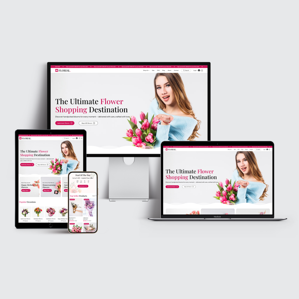 Florial Wix Studio template on desktop, tablet, and mobile