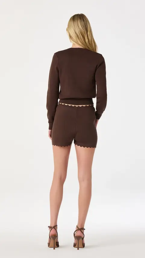 Rear view of Cytherea Asymmetric Ruffle Midi Dress