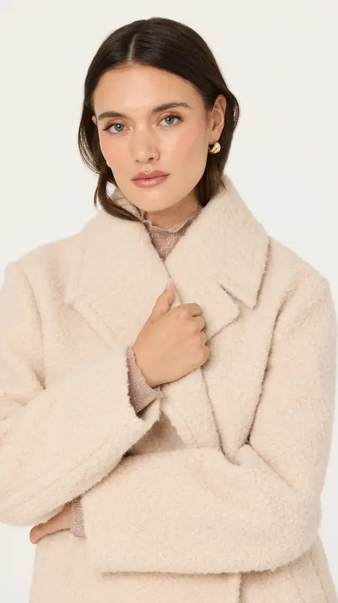 Model wearing the Jackeline Asymmetrical Scarf Cardigan