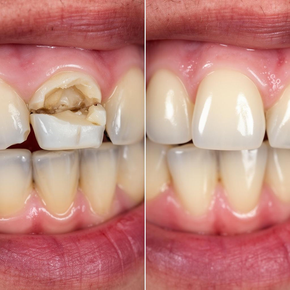 Damaged tooth restored