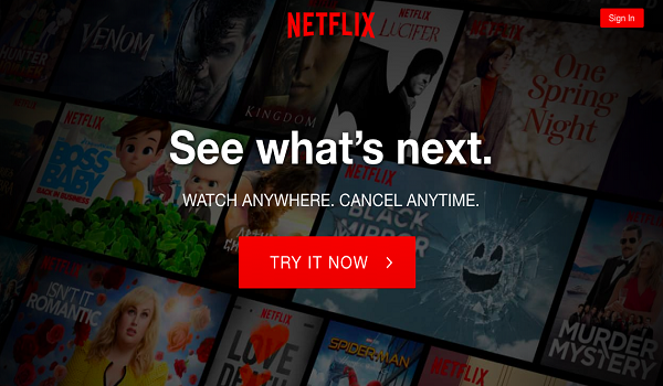 Landing Page của NetFix