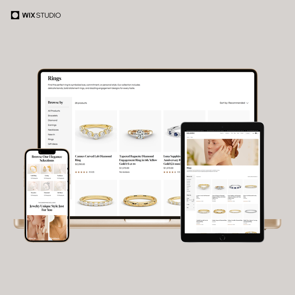 Seraphine Wix Studio Template checkout page with secure payment design
