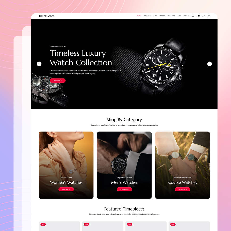Timex Watches Store Wix Studio Website Templates
