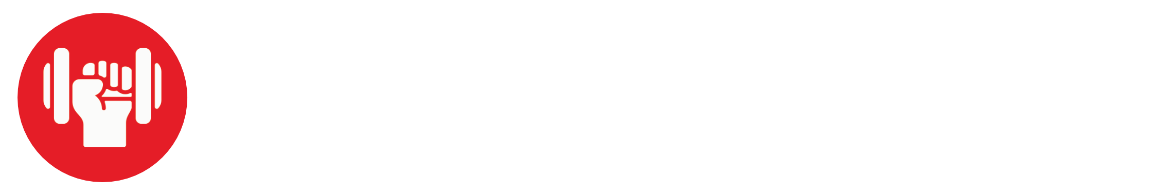 Gym Center logo with a fist holding a dumbbell