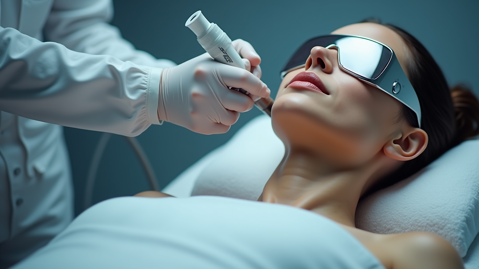 Close-up view of advanced laser machine used for skin treatments