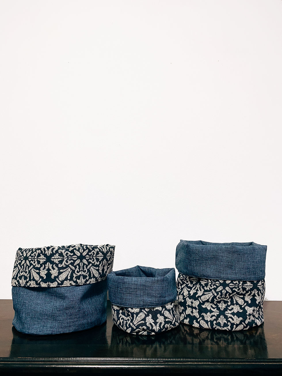 Miniatura: Porta maceta de tela- Escudo/Azul