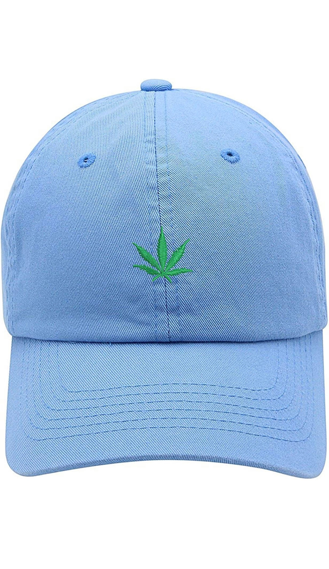 Marijuana Leaf Hat in Baby Blue