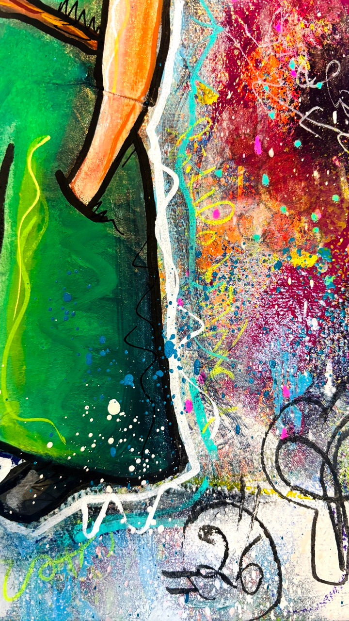 Miniature : Tableau peinture pop art street art petit prince vuitton fleurs murakami colorées