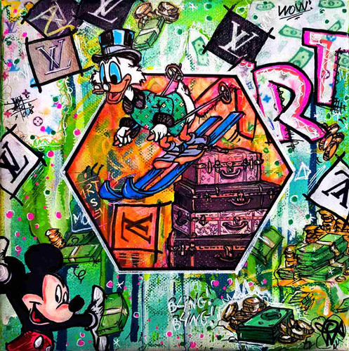 Louis Vuitton Colorful Pop Art Picsou Painting | Luxury Graffiti