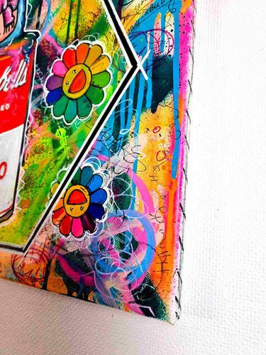 Labubu Campbell Soup Murakami Pop Art Painting – Colorful