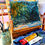 Thumbnail: Peinture Abstraite Bleue Sur Toile de Coton