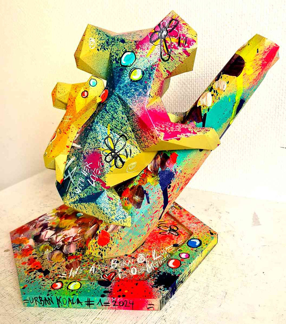 sculpture koala résine graffiti pop art unique