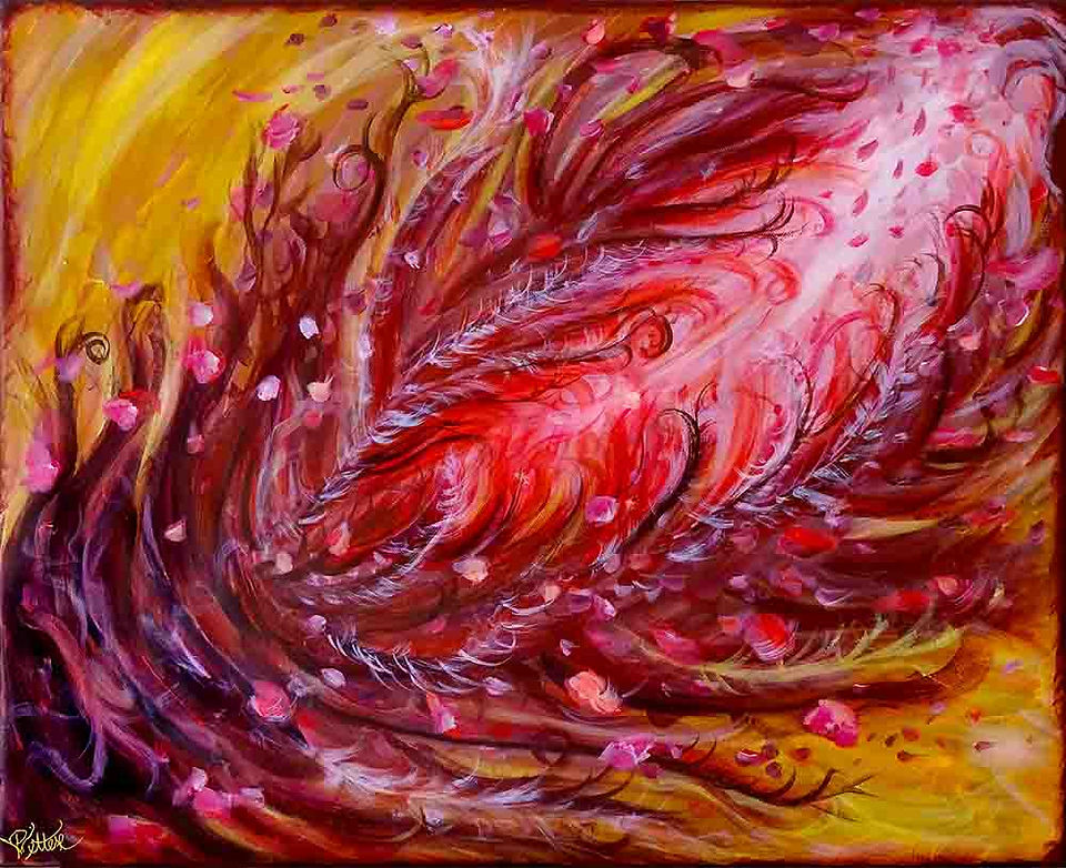 peinture intuitive rouge
