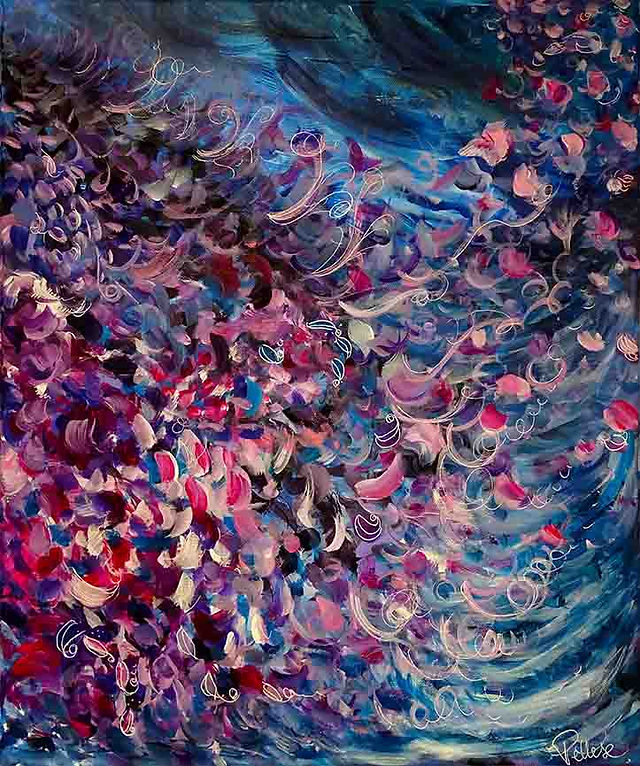 Peinture de fleurs contemporaine