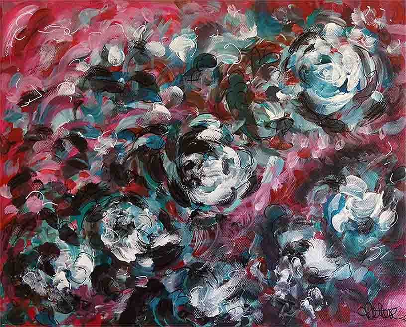 Art contemporain fleurs