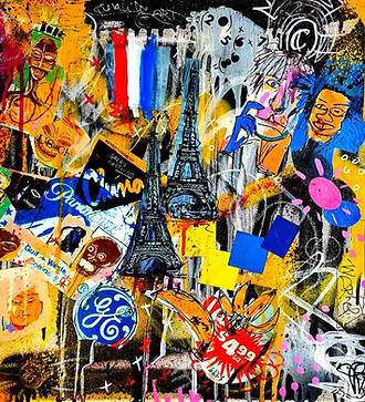 tableau street art basquiat warhol go to paris sur toile
