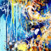 Thumbnail: Tableau Abstrait Bleu Jaune