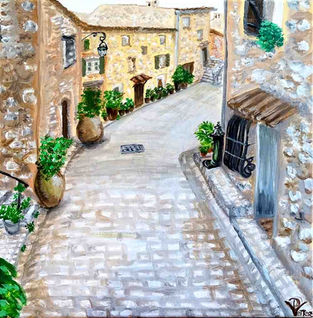 peinture rue paysage