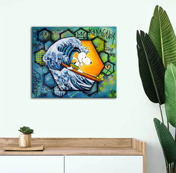 tableau peinture snoopy