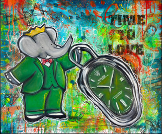 Colorful Babar Rolex Pop Artwork