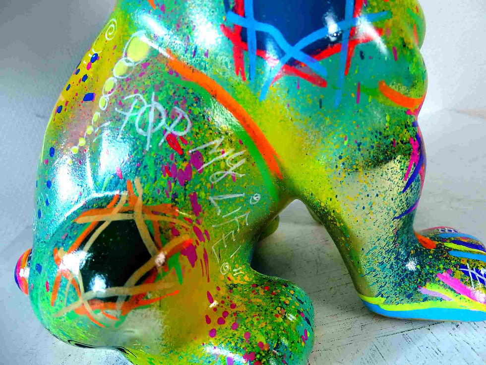 Miniature : bouledogue pop art résine