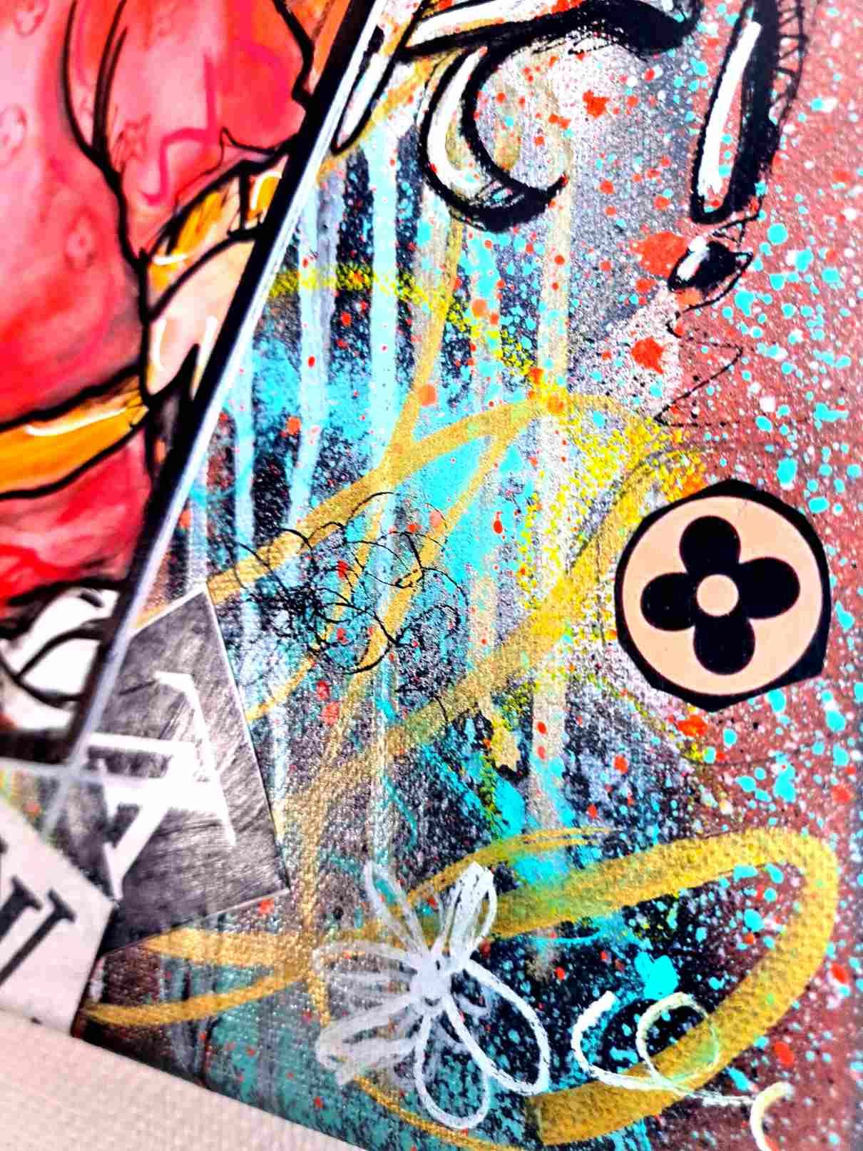 Labubu Louis Vuitton Pop Art Painting on Canvas – Unique Luxury