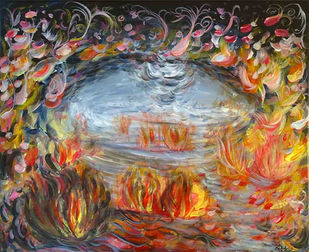 Tableau abstrait multicolore
