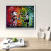 Miniature : Tableau peinture Petite Fille Banksy Snoopy Graffiti Pop Coloré Liberté Amour Fleurs Murakami
