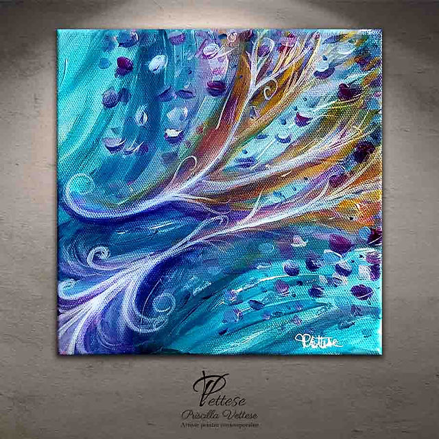 Blue violet abstract painting