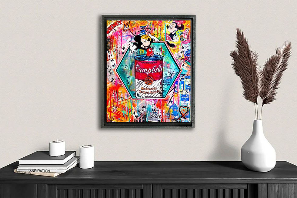 Miniature : Tableau Pop Art Campbells Soupe Mickey