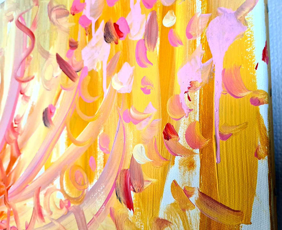 Thumbnail: Tableau abstrait orange beige rose original et unique