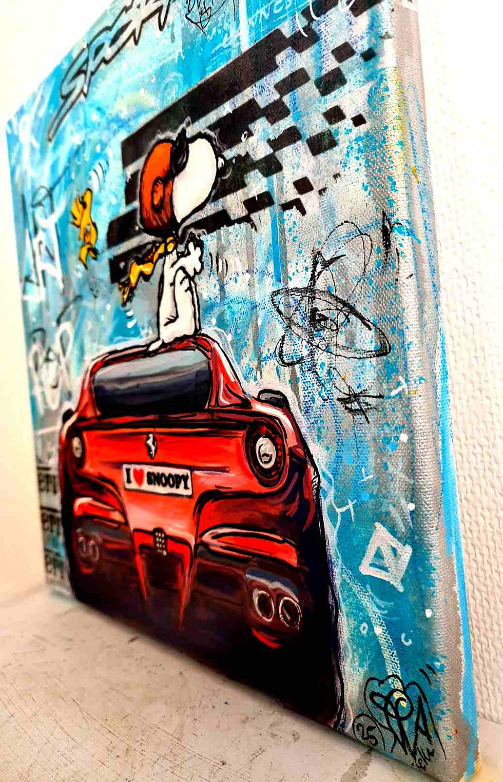 Miniature : Tableau Snoopy Ferrari Pop Graffiti Luxe Sport