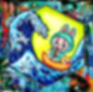 tableau pop art labubu kanagawa vague coca cola