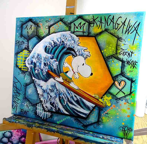 Painting Snoopy Kanagawa Wave Pop Art Graffiti | Priscilla Vettese