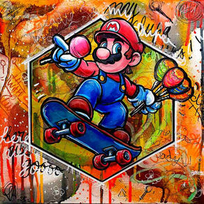 Tableaux pop art sur toile : Mario, Tintin, Snoopy et le Petit Prince revisités en art urbain contemporain