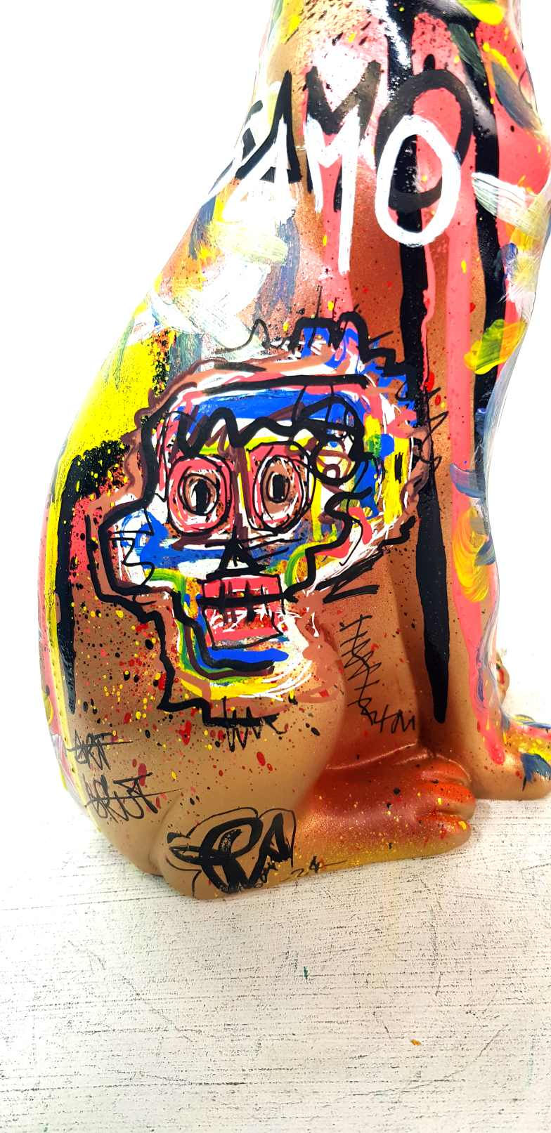 Miniature : Sculpture pop art panthère basquiat