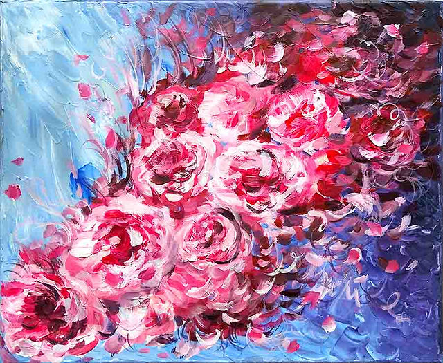 Peinture pivoines florale